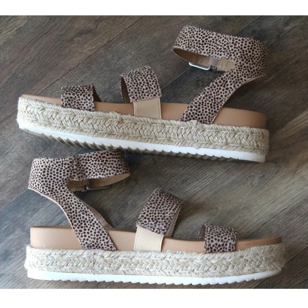 Universal Thread Animal Print Platform Chunky Strappy Woven Sandals
